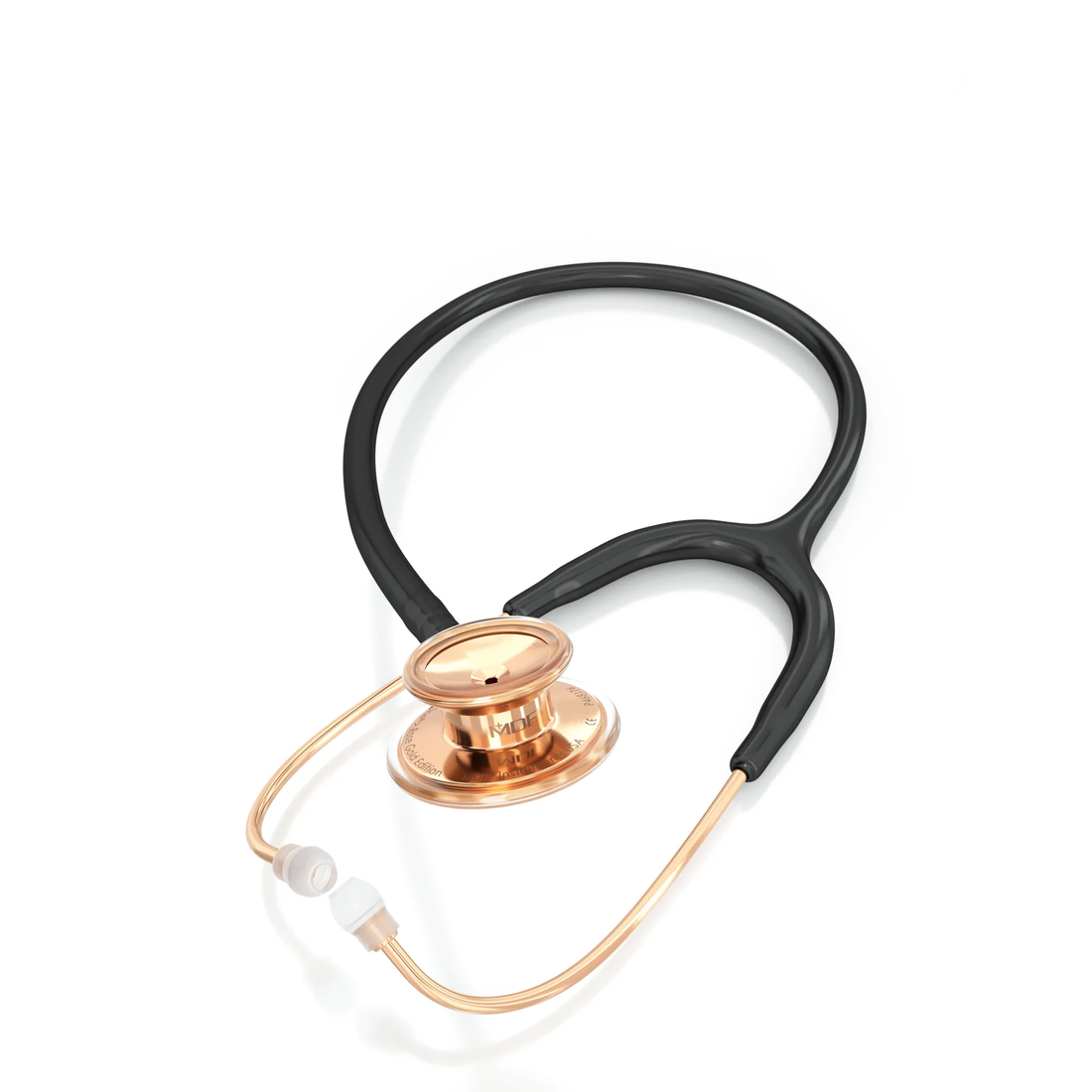 MD ONE® ADULT STETHOSCOPE – BLACK/ROSE GOLD
